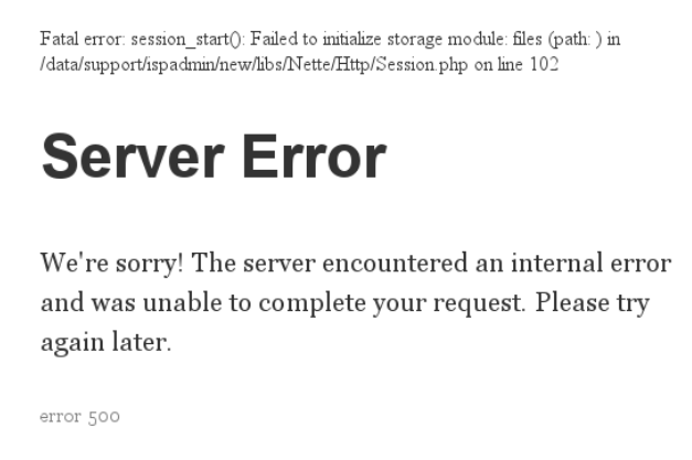 Server error 500