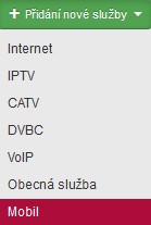 karta klienta aktivni sluzby pridani mobil